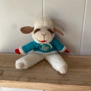 White and Blue Stuffed Lamb Toy